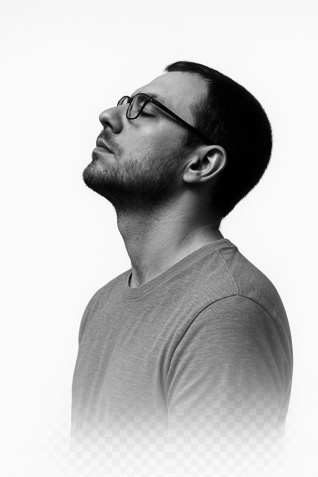 Bild von einem wunderschönen Mann im monochrome stil